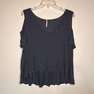 Free People Blue Sleeveless Cropped Top Women Size M